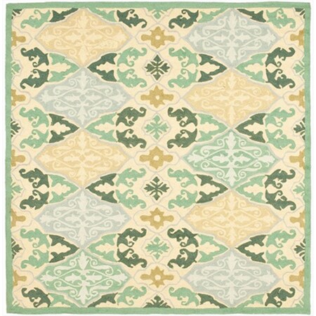 Safavieh 6 x 6 ft. Square Transitional Chelsea Multi Color Hand Hooked Rug HK725A-6SQ